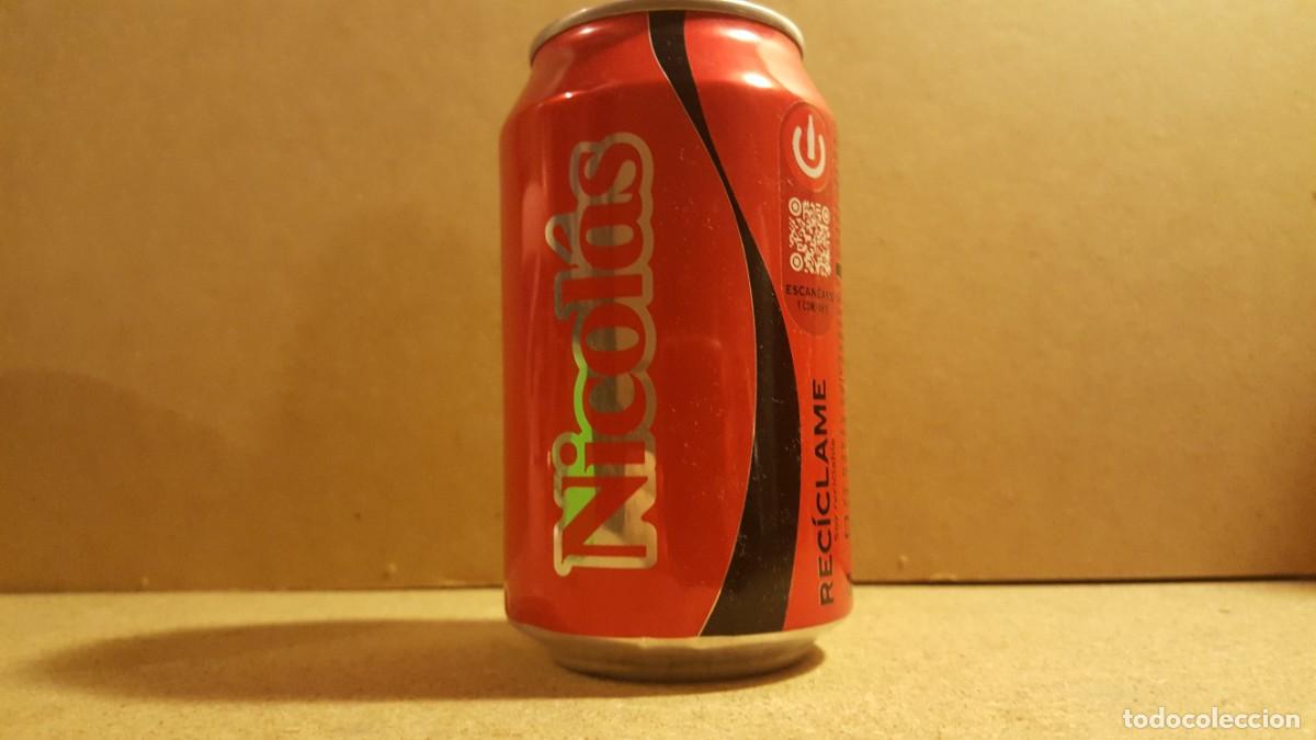 Coleccionismo de Coca-Cola y Pepsi: Lata de refresco con nombre Nicol&aacute;s, de la edici&oacute;n especial: Comparte una Coca Cola. VAC&Iacute;A