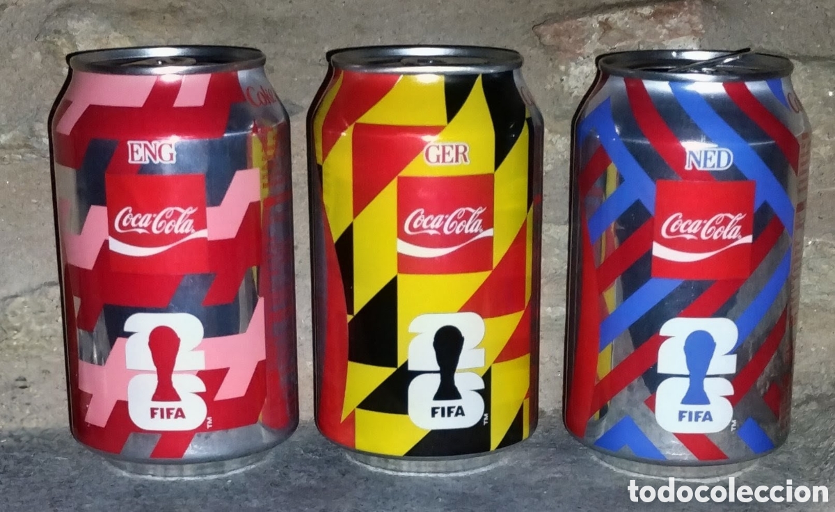 Coleccionismo de Coca-Cola y Pepsi: 3 BOTES de COCA-COLA LIGHT del MUNDIAL 2026 : INGLATERRA + ALEMANIA + PAISES BAJOS todas COMO NUEVAS