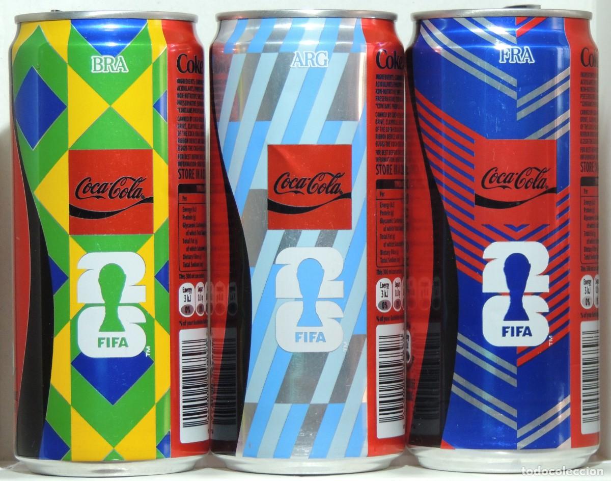 Coleccionismo de Coca-Cola y Pepsi: Tres latas de Coca Cola de Sud&aacute;frica. Mundial de f&uacute;tbol 2026