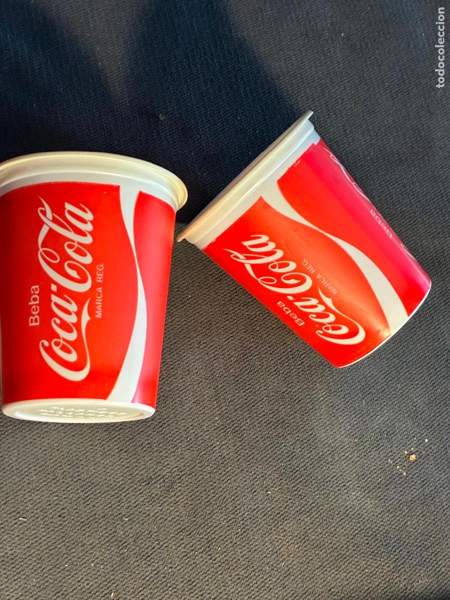 Coleccionismo de Coca-Cola y Pepsi: Dos vasos antiguos de Coca Cola pl&aacute;sticos Pallares muy bien conservados