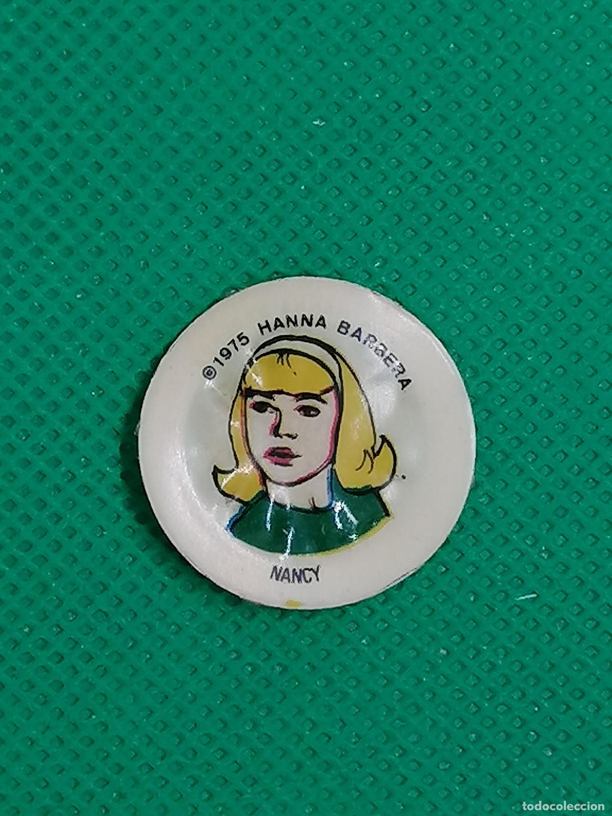 Coleccionismo de Coca-Cola y Pepsi: NANCY SCOOBY DOO HANNA BARBERA 1975 CROMO CHAPA PLASTICO VIAJA A HOLLYWOOD MIRINDA PEPSI