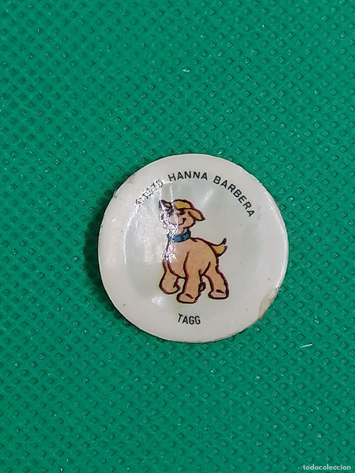 Coleccionismo de Coca-Cola y Pepsi: TAGG SCOOBY DOO HANNA BARBERA 1975 CROMO CHAPA PLASTICO VIAJA A HOLLYWOOD MIRINDA PEPSI