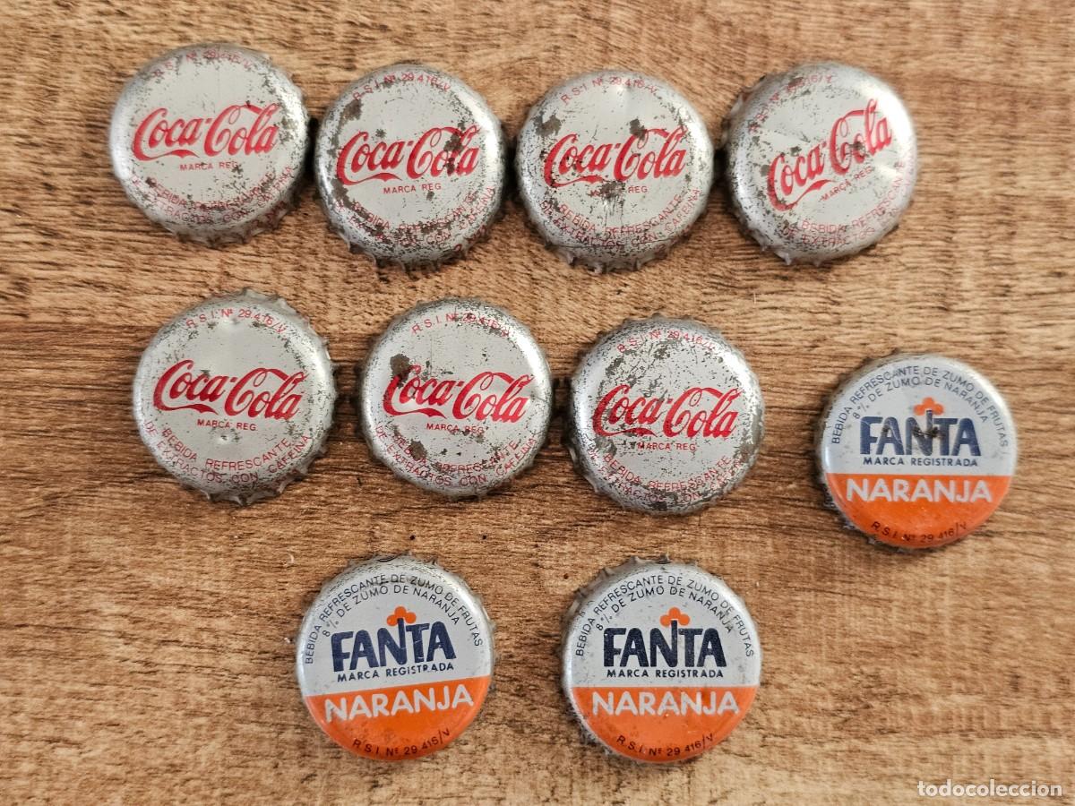 Coleccionismo de Coca-Cola y Pepsi: CHAPAS FANTA Y COCA COLA - Lote de 10