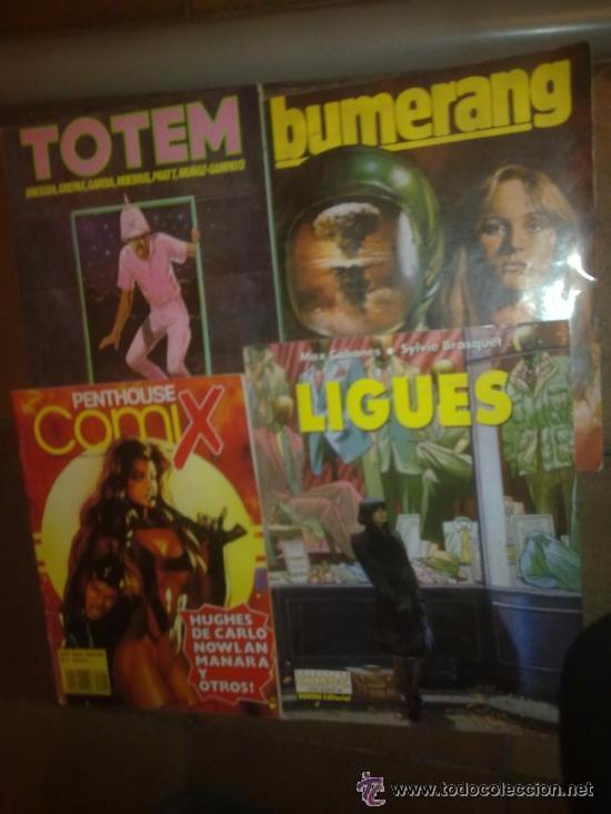 Comics: Lote de 4 comics: Totem 37, Penthouse comix n&ordm;2, Bumerang 22 y Ligues n&ordm; 135 Norma Editorial.