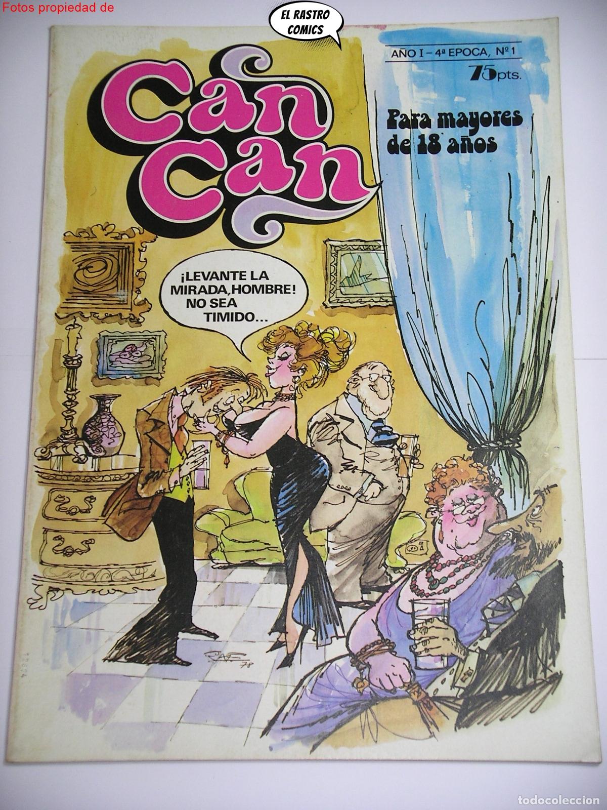 Comics: Can Can n&ordm; 1, 4&ordf; &eacute;poca 1978, Iba&ntilde;ez, Vazquez, Raf, Figueras, Edmond, er&oacute;tico, sexy, humor adultos 1A