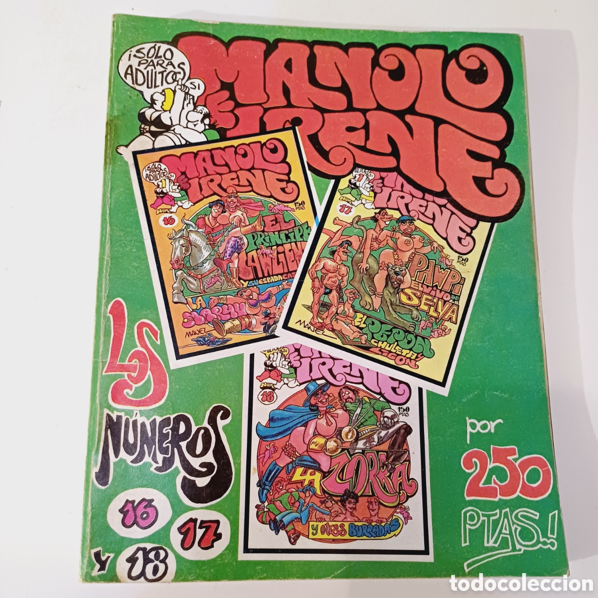 Comics: Comic Manolo e Irene timo retapado Manel N&deg; 16 17 18 Gr&aacute;fica. Futura