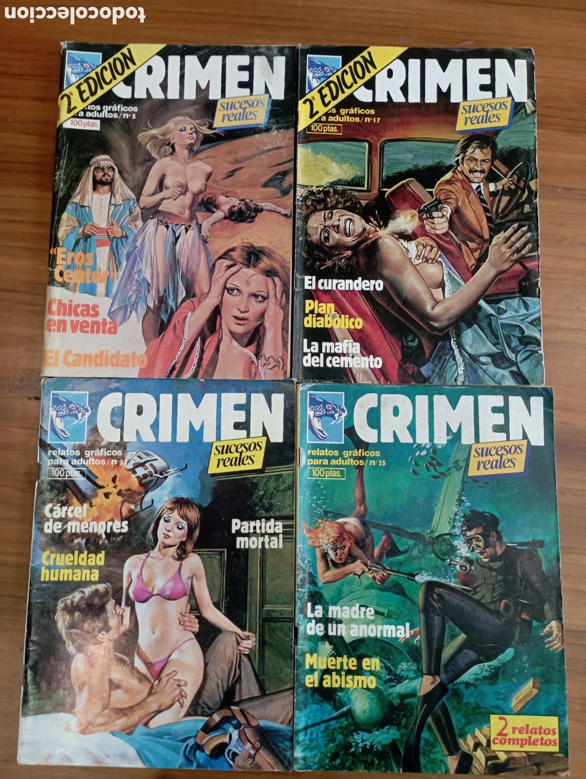 Comics: Lote 4 comic para adultos. Colecci&oacute;n Crimen n&ordm;s 5,17,33 y35