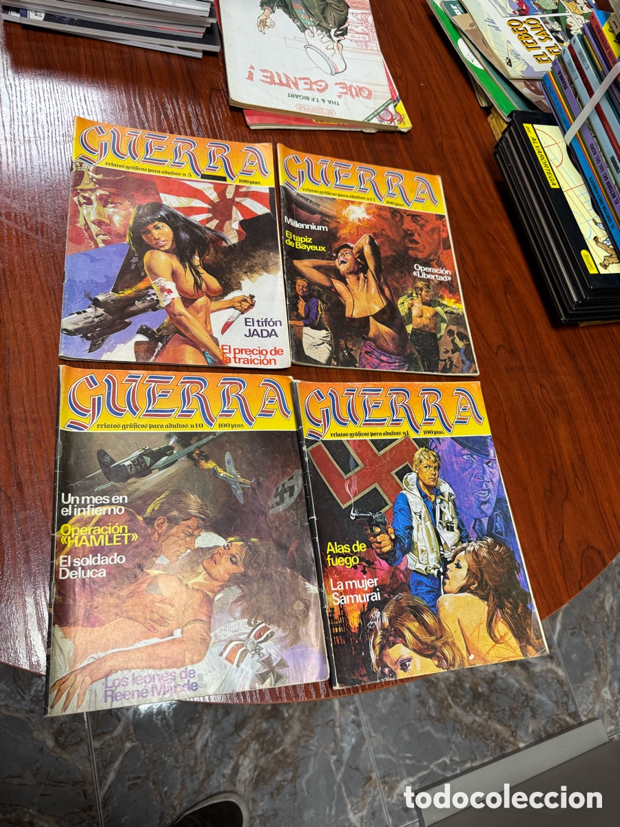 C&oacute;mics: Lote 4 x revistas c&oacute;mic relatos gr&aacute;ficos para adultos guerra Num 1 5 10 11