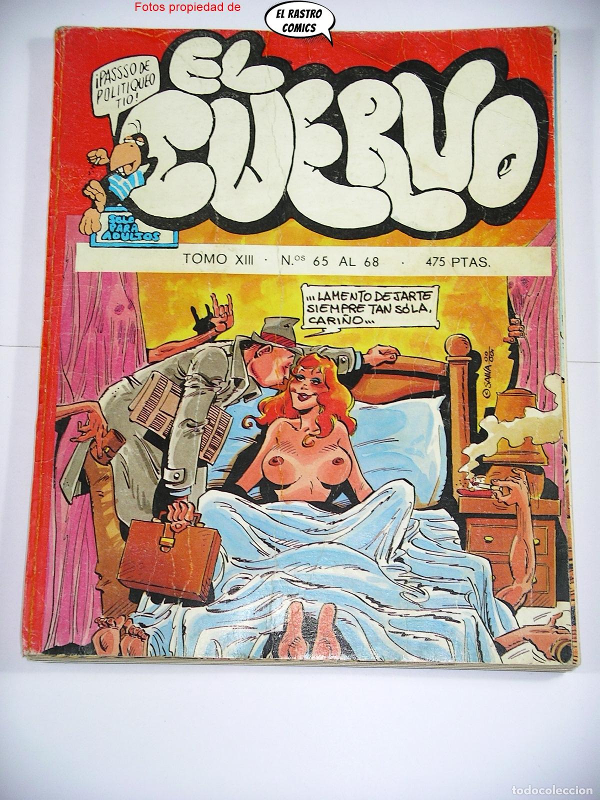 Comics: El Cuervo n&ordm; 65 66 67 y 68, en un tomo XIII retapado, ed IRU, lote, revista humor adultos