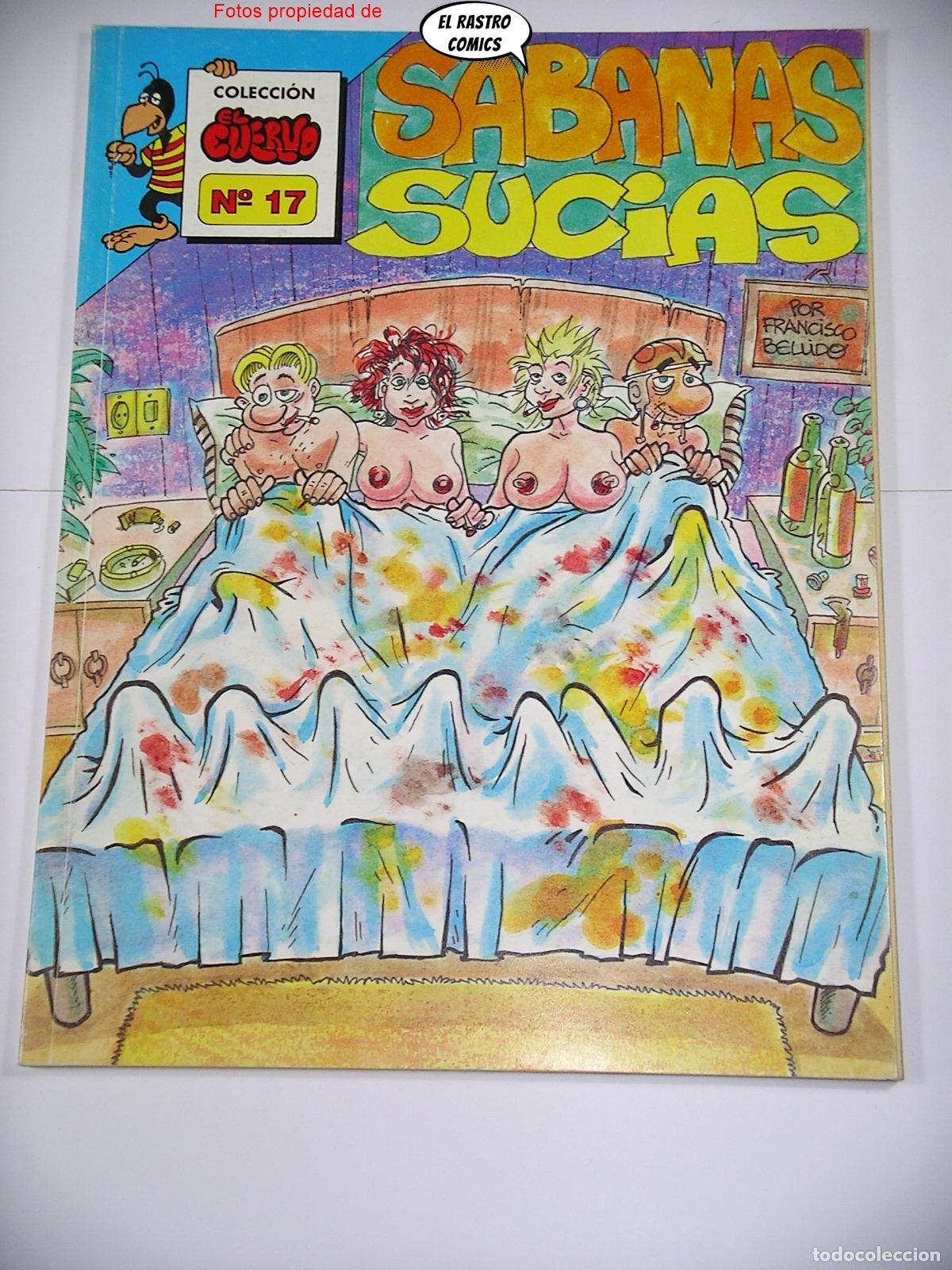 Comics: Sabanas sucias, Francisco Bellido, Coleccion El Cuervo n&ordm; 17, ed IRU, revista humor adultos