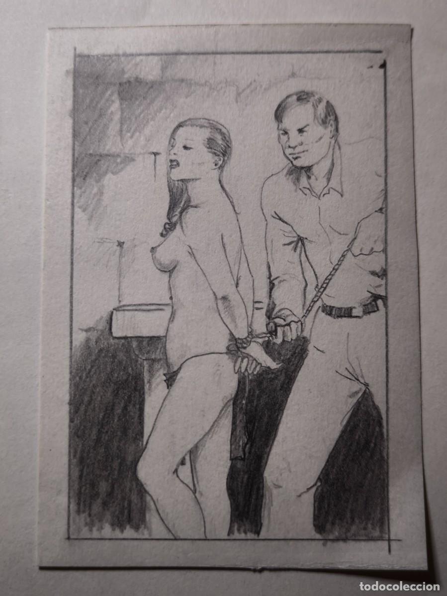 Comics : ILUSTRACI&Oacute;N DIBUJO A L&Aacute;PIZ. Boceto Trabajo. C&oacute;mic pulp horror er&oacute;tico. Escuela Valenciana A&ntilde;os 60/70
