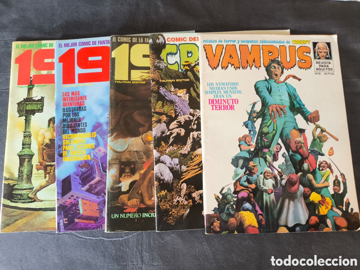 Comics: Lote 5 Revistas C&oacute;mic Adulto 70s/80s: 1984 (N&ordm; 2, 5, 31) + CREEPY (N&ordm; 43 Wrightson) + VAMPUS (N&ordm; 35)