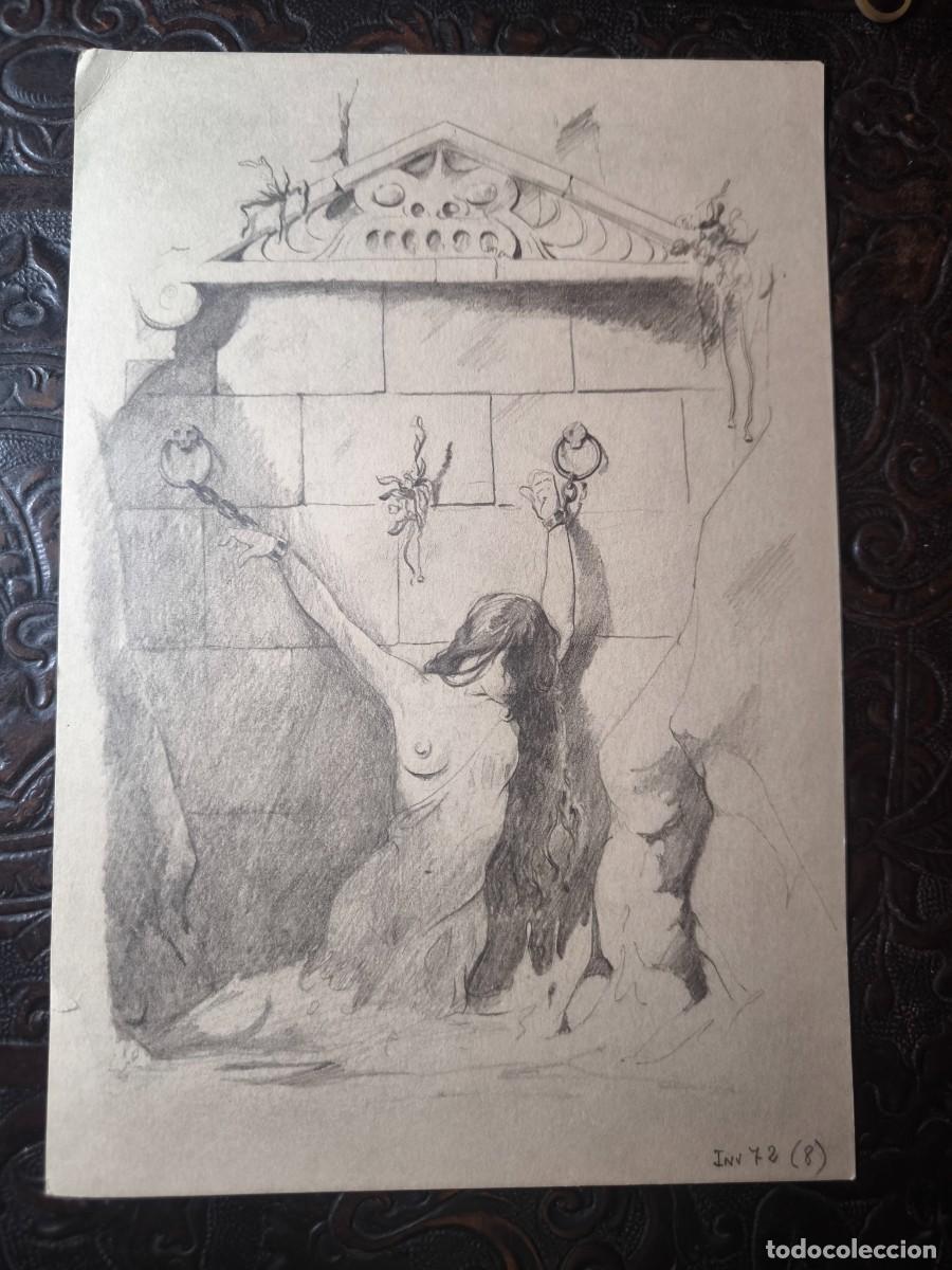 Comics: ILUSTRACI&Oacute;N DIBUJO A L&Aacute;PIZ. Boceto Trabajo. C&oacute;mic pulp horror er&oacute;tico. Escuela Valenciana A&ntilde;os 60/70