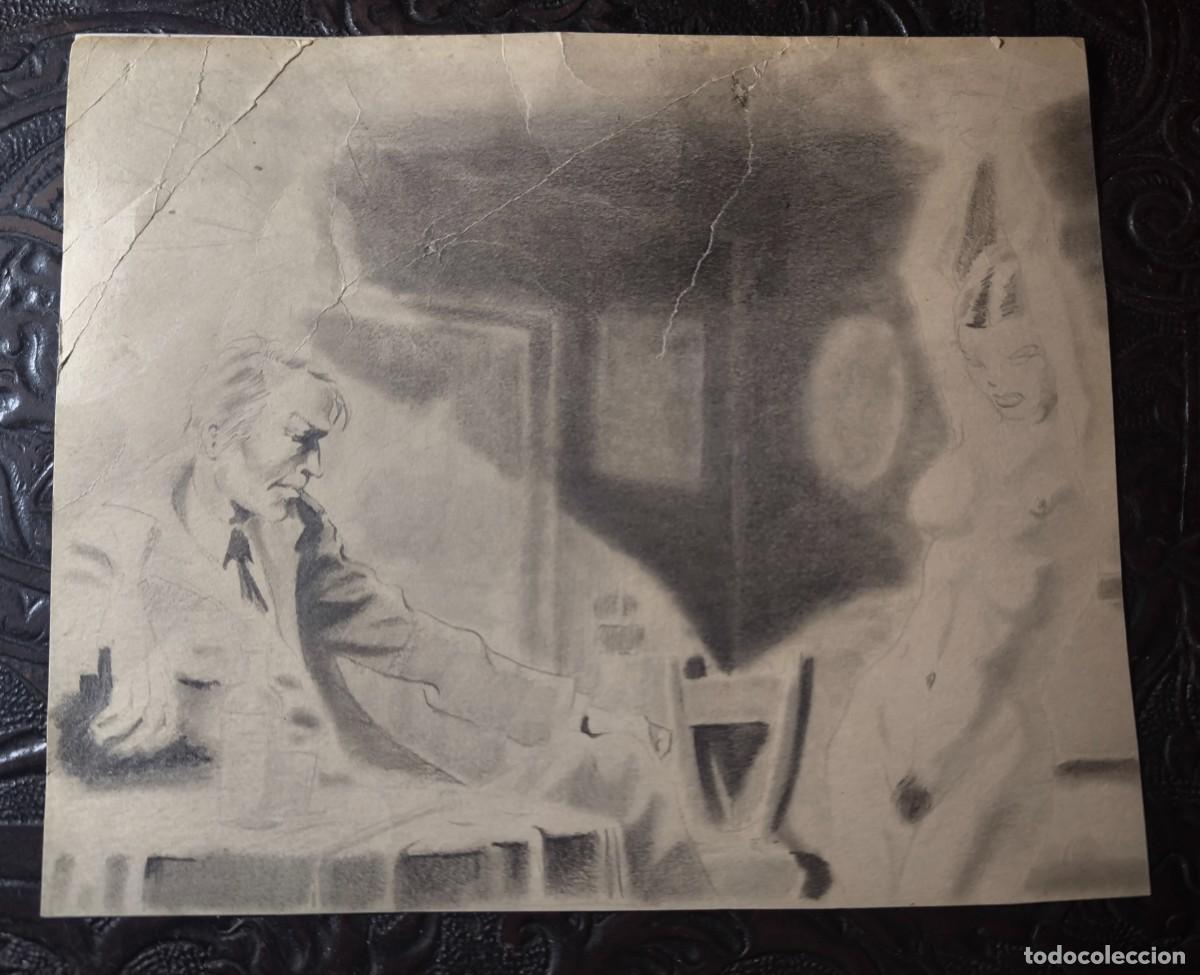 Comics: ILUSTRACI&Oacute;N DIBUJO A L&Aacute;PIZ. Boceto Trabajo. C&oacute;mic pulp horror er&oacute;tico. Escuela Valenciana A&ntilde;os 60/70