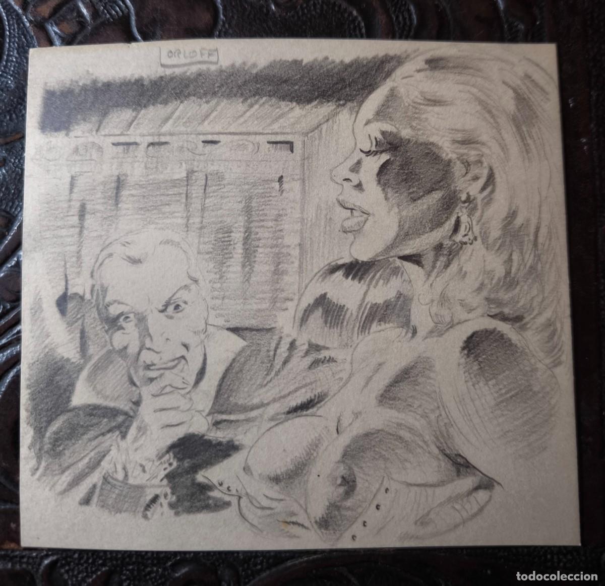 Comics: ILUSTRACI&Oacute;N DIBUJO A L&Aacute;PIZ. Boceto Trabajo. C&oacute;mic pulp horror er&oacute;tico. Escuela Valenciana A&ntilde;os 60/70
