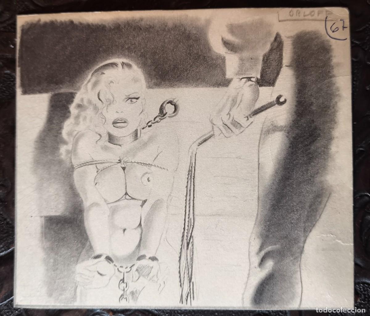 Comics : ILUSTRACI&Oacute;N DIBUJO A L&Aacute;PIZ. Boceto Trabajo. C&oacute;mic pulp horror er&oacute;tico. Escuela Valenciana A&ntilde;os 60/70