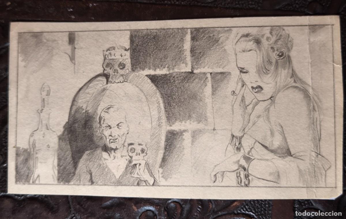 C&oacute;mics: ILUSTRACI&Oacute;N DIBUJO A L&Aacute;PIZ. Boceto Trabajo. C&oacute;mic pulp horror er&oacute;tico. Escuela Valenciana A&ntilde;os 60/70