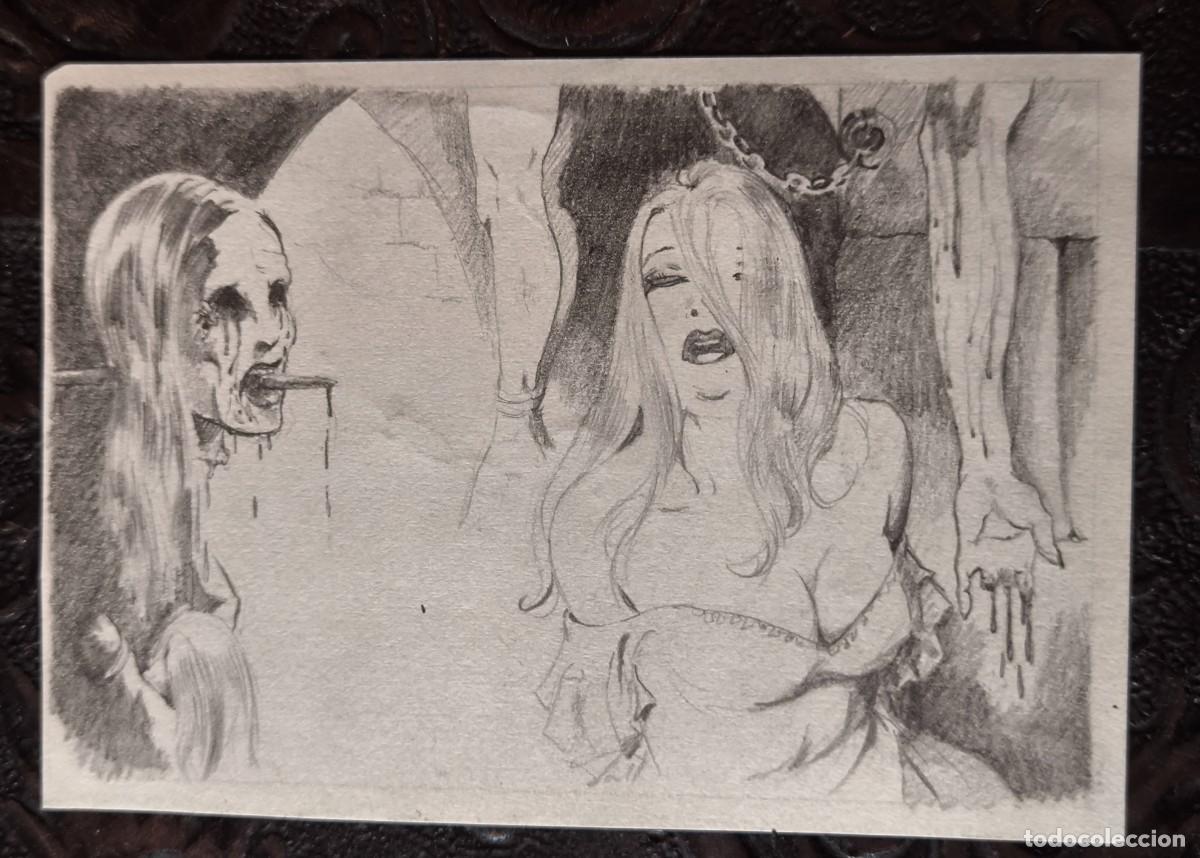 Comics: ILUSTRACI&Oacute;N DIBUJO A L&Aacute;PIZ. Boceto Trabajo. C&oacute;mic pulp horror er&oacute;tico. Escuela Valenciana A&ntilde;os 60/70