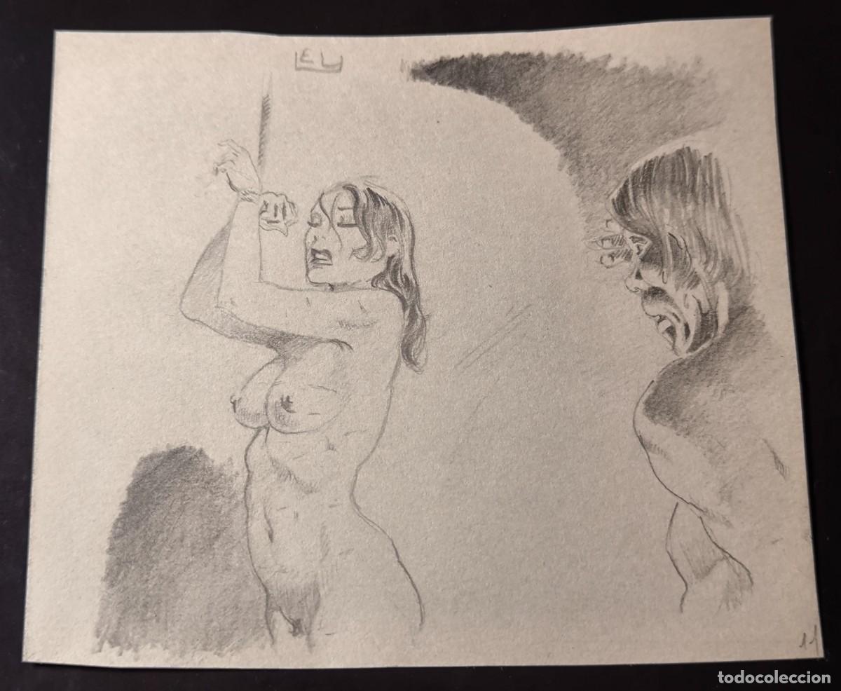 C&oacute;mics: ILUSTRACI&Oacute;N DIBUJO A L&Aacute;PIZ. Boceto Trabajo. C&oacute;mic pulp horror er&oacute;tico. Escuela Valenciana A&ntilde;os 60/70