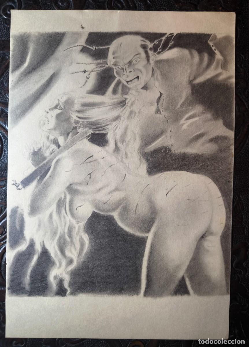 C&oacute;mics: ILUSTRACI&Oacute;N DIBUJO A L&Aacute;PIZ. Boceto Trabajo. C&oacute;mic pulp horror er&oacute;tico. Escuela Valenciana A&ntilde;os 60/70