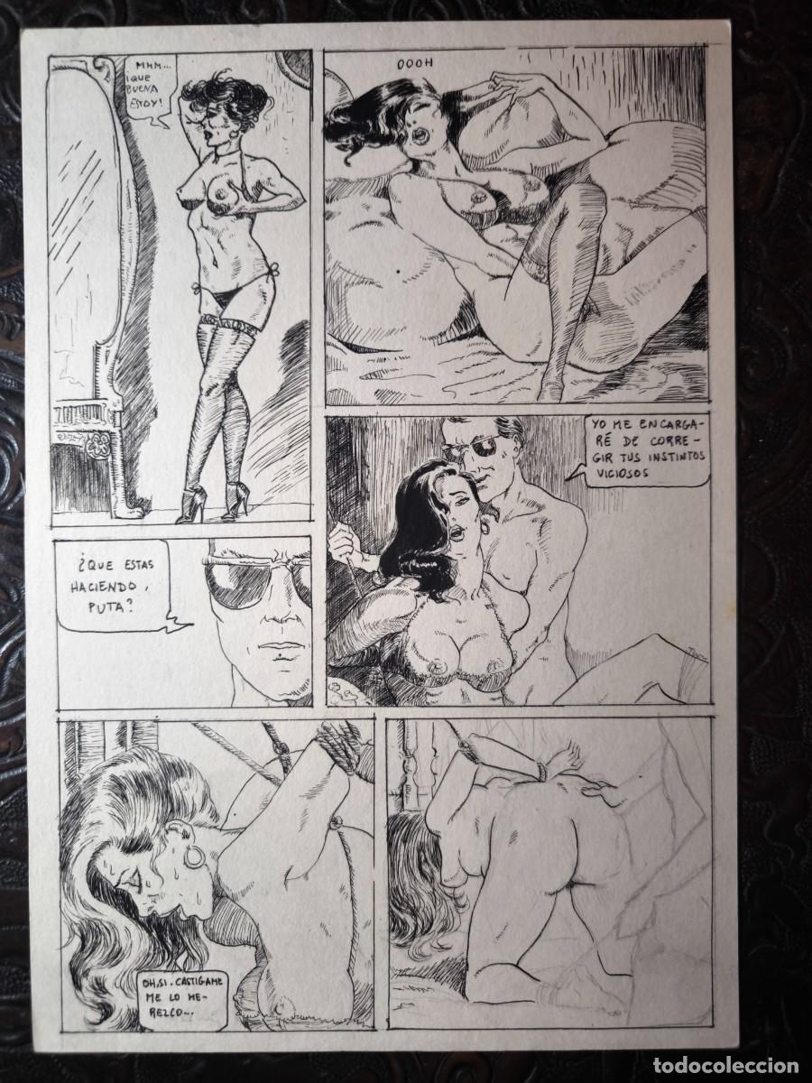 C&oacute;mics: ILUSTRACI&Oacute;N DIBUJO, PLUMILLA Boceto Trabajo c&oacute;mic pulp horror er&oacute;tico. Escuela Valenciana A&ntilde;os 60/70