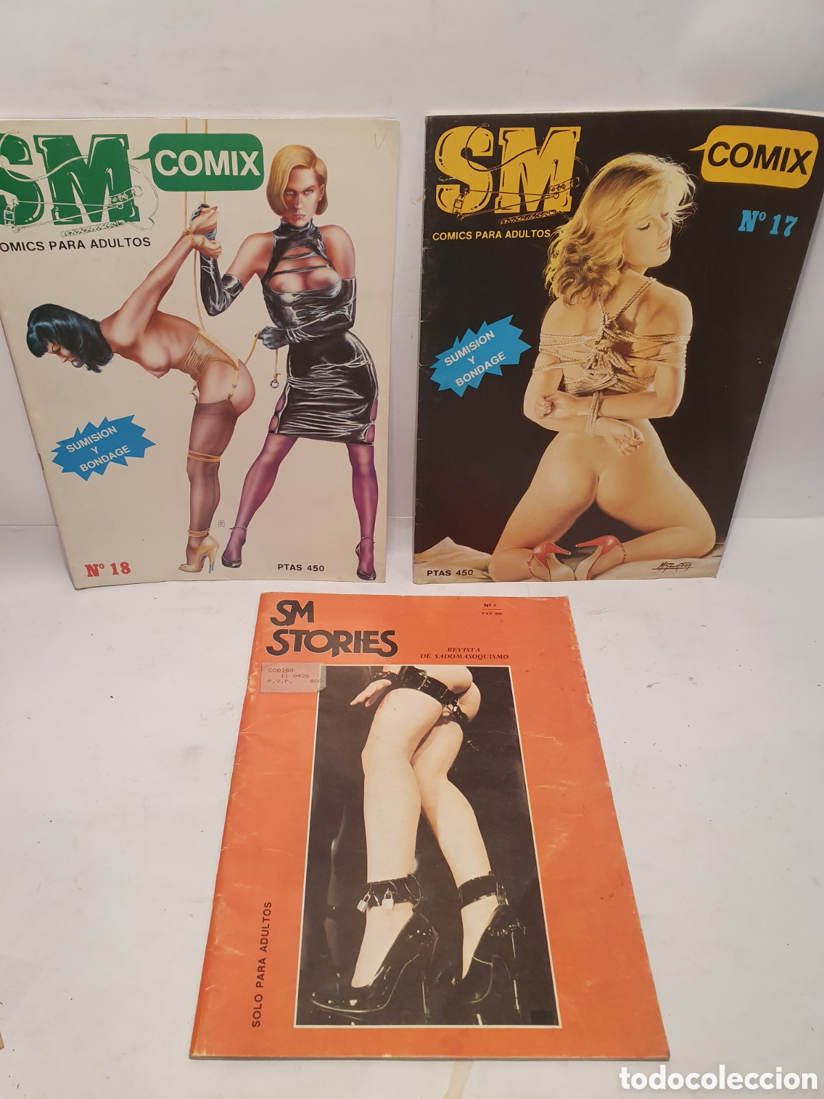 Comics : SM. SUMISION Y BONDAGE. COMICS PARA ADULTOS. N&deg;4, 17, y 18. SADOMASOQUISMO.