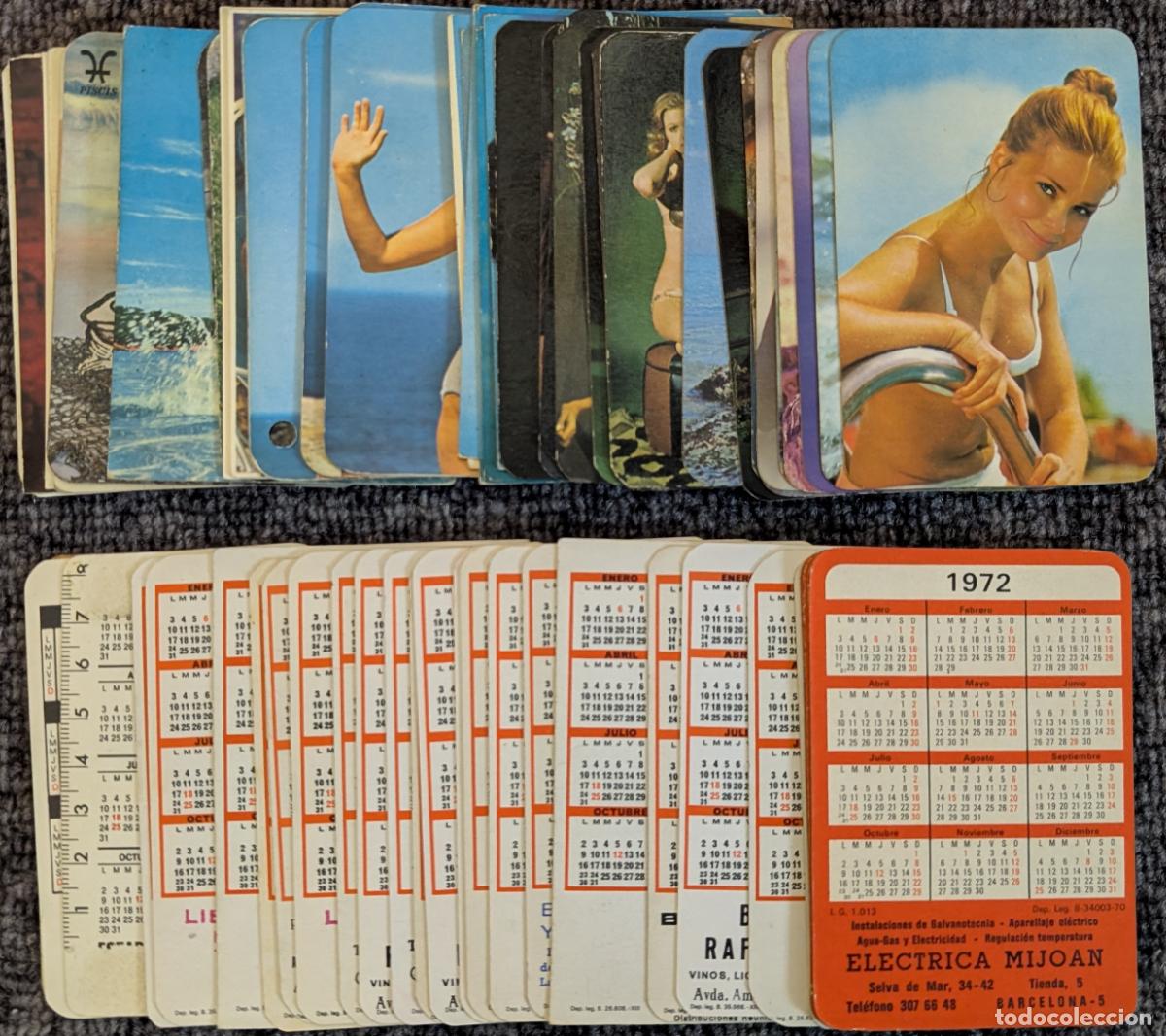 C&oacute;mics: Lote de 72 calendarios de bolsillo de se&ntilde;oritas sexys (1972)