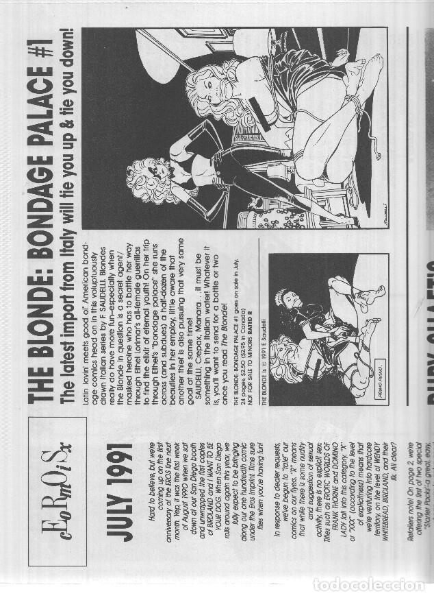 Comics: EROS COMIX - July 1991 (New Releases from Eros Comix) - Varios