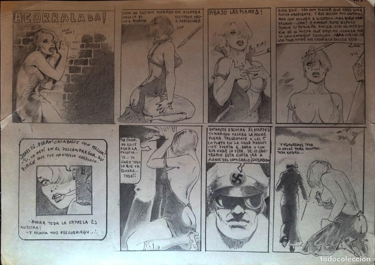 Comics : ILUSTRACI&Oacute;N DIBUJO A L&Aacute;PIZ. Boceto Trabajo. C&oacute;mic pulp horror er&oacute;tico. Escuela Valenciana A&ntilde;os 60/70