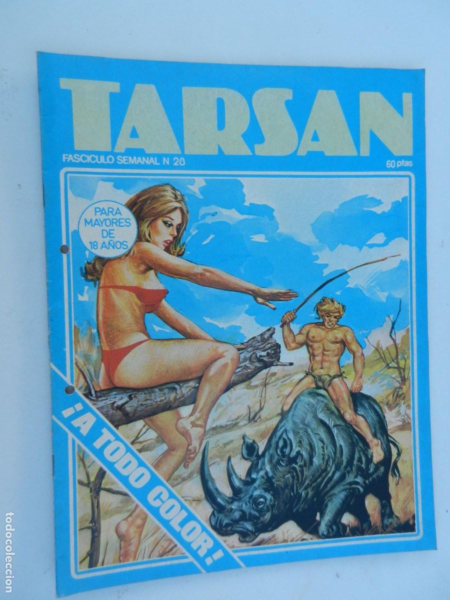 C&oacute;mics: TARSAN FASCICULO SEMANA N&ordm; 20 - PARA MAYORES DE 18 A&Ntilde;OS -1977- BUEN ESTADO - EDICIONES ACTUALES
