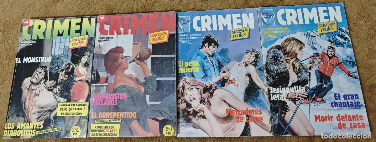 Comics : CRIMEN (Zinco) n&ordm; 32 y 42 (1984/85) + RETAPADOS n&ordm; 6 y 10 (1987/89) 4 tebeos.