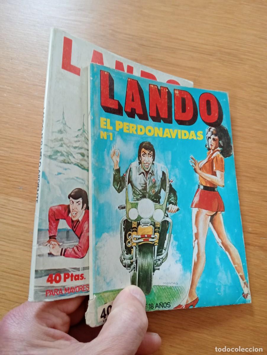 C&oacute;mics: LOTE CON 2 EJEMPLARES DE LANDO (DE 14). R&Uacute;STICA. EDICIONES ACTUALES S.A. 1977. PARA ADULTOS.