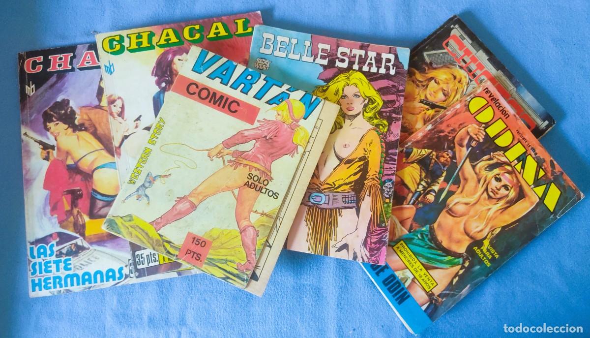 C&oacute;mics: 6 EJEMPLARES DE COMICS SOLO ADULTOS CHACAL VARTAN BELLE STAR CHICAGO A&Ntilde;OS 20 Y ODINA
