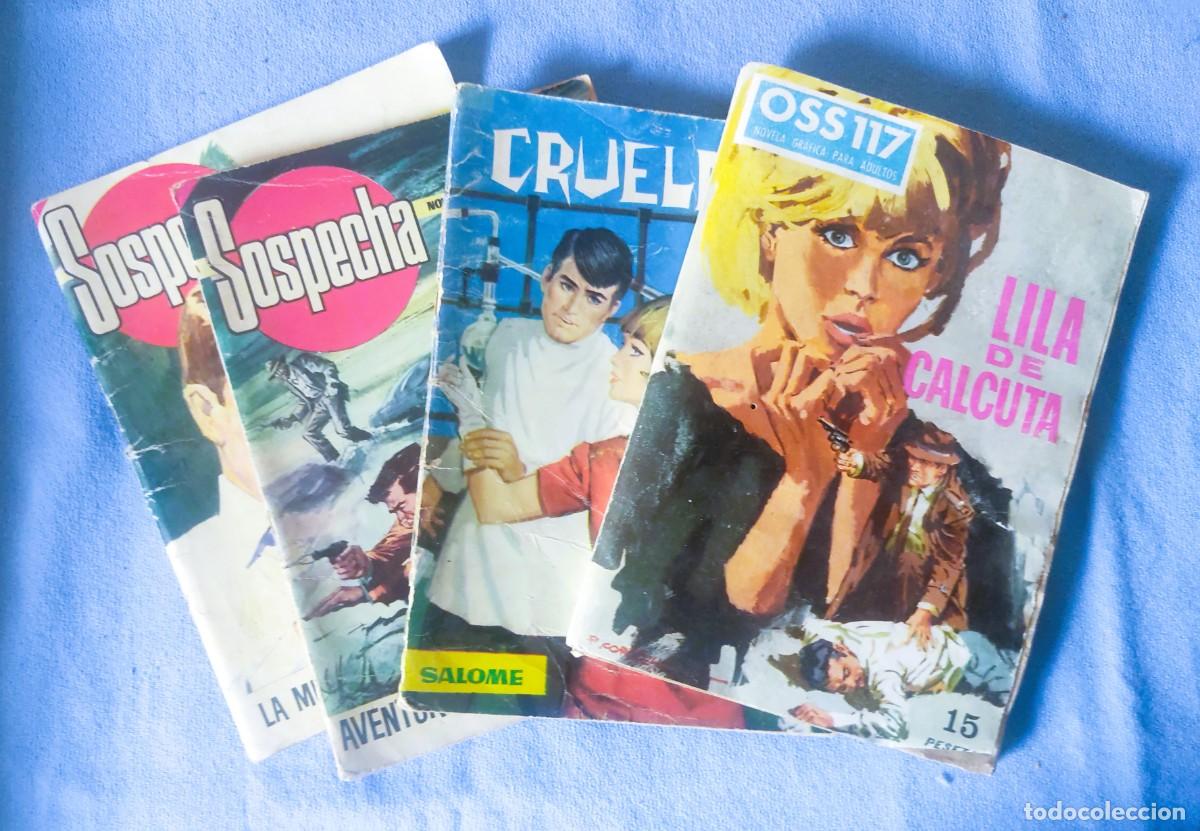 C&oacute;mics: 4 EJEMPLARES DE NOVELA GRAFICA PARA ADULTOS CRUELDAD OSS117 Y SOSPECHA