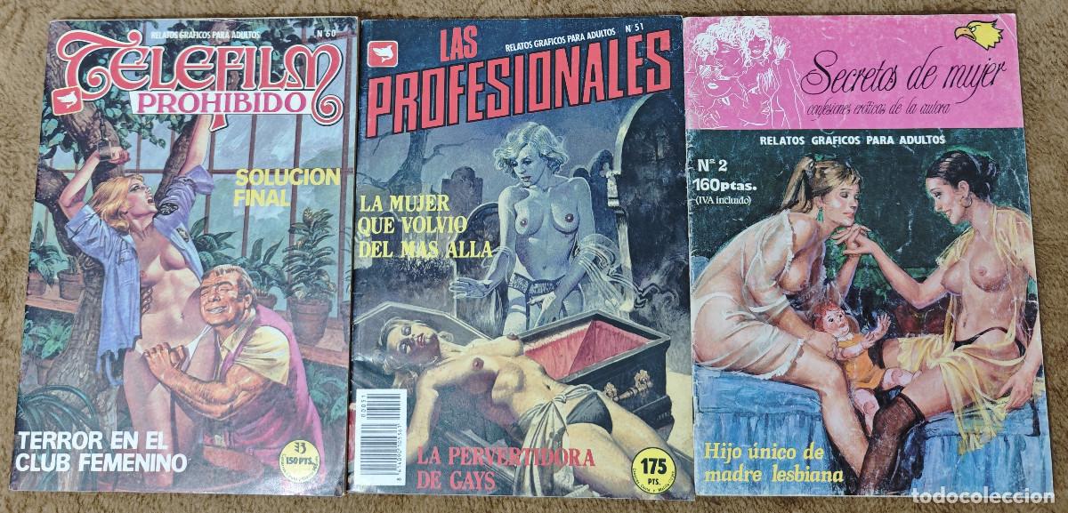 C&oacute;mics: LAS PROFESIONALES n&ordm; 51 + SECRETOS DEL MUJER n&ordm; 2 + TELEFILM PROHIBIDO n&ordm; 60 (3 tebeos).