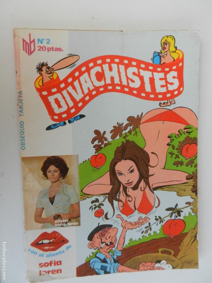 C&oacute;mics: DIVACHISTES N&ordm; 2 COMIC EROTICO - POSTER Y TARJETA SOFIA LOREN - PRESS MEDIA 1976 - ADULTOS