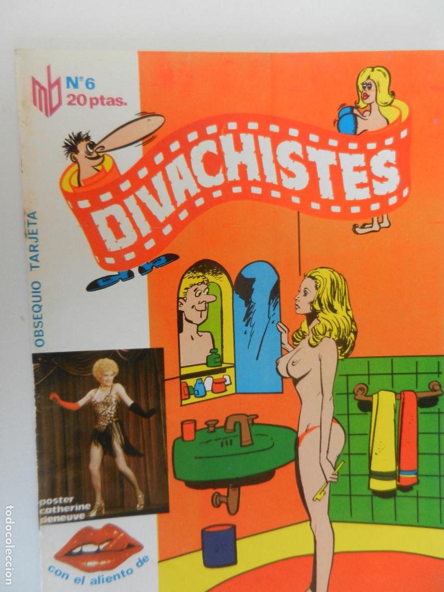 C&oacute;mics: DIVACHISTES N&ordm; 6 COMIC EROTICO - POSTER Y TARJETA CTHERINE DENEUVE - PRESS MEDIA 1976 - ADULTOS