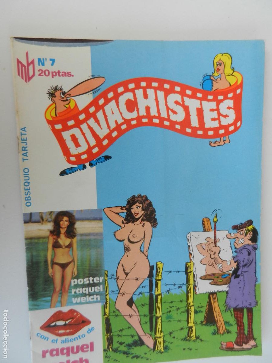 C&oacute;mics: DIVACHISTES N&ordm; 7 COMIC EROTICO - POSTER Y TARJETA RAQUEL WELCH - PRESS MEDIA 1976 - ADULTOS