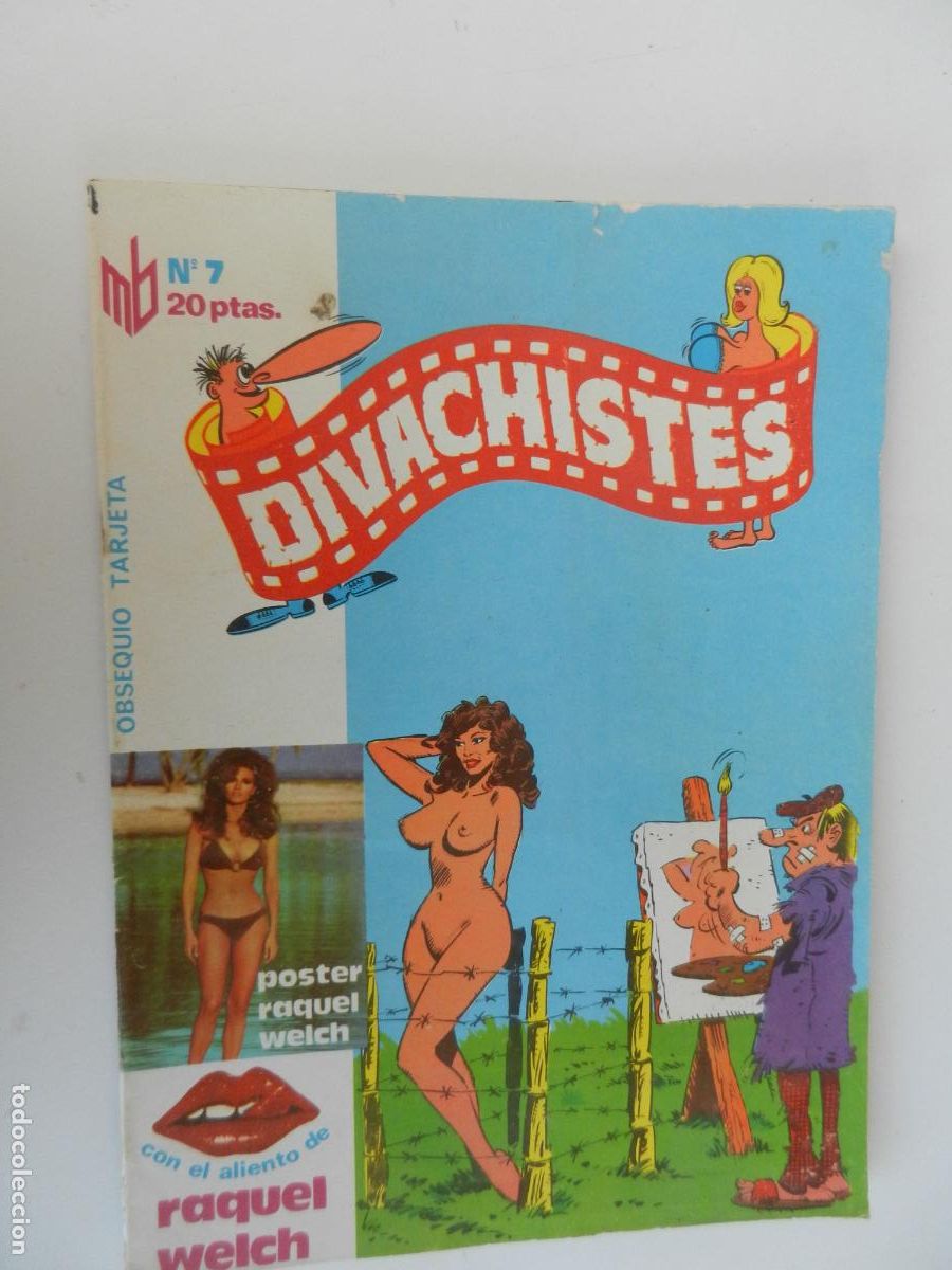 C&oacute;mics: DIVACHISTES N&ordm; 7 COMIC EROTICO - POSTER Y TARJETA RAQUEL WELCH - PRESS MEDIA 1976 - ADULTOS