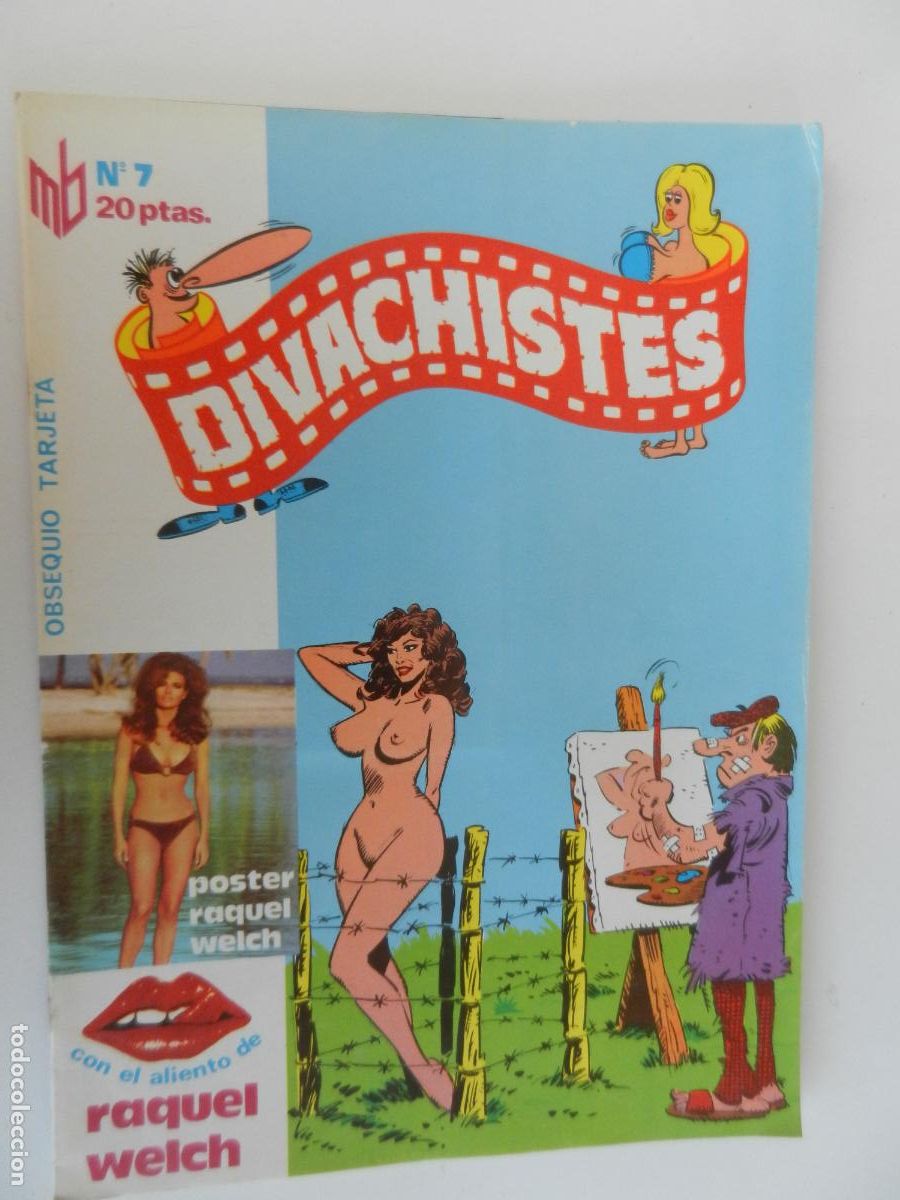 C&oacute;mics: DIVACHISTES N&ordm; 7 COMIC EROTICO - POSTER Y TARJETA RAQUEL WELCH - PRESS MEDIA 1976 - ADULTOS
