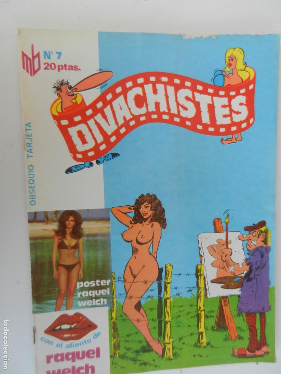 C&oacute;mics: DIVACHISTES N&ordm; 7 COMIC EROTICO - POSTER Y TARJETA RAQUEL WELCH - PRESS MEDIA 1976 - ADULTOS