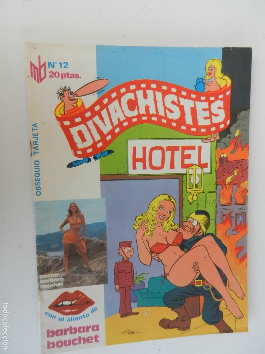 C&oacute;mics: DIVACHISTES N&ordm; 12 COMIC EROTICO - POSTER Y TARJETA BARBARA BOUCHET - PRESS MEDIA 1976 - ADULTOS