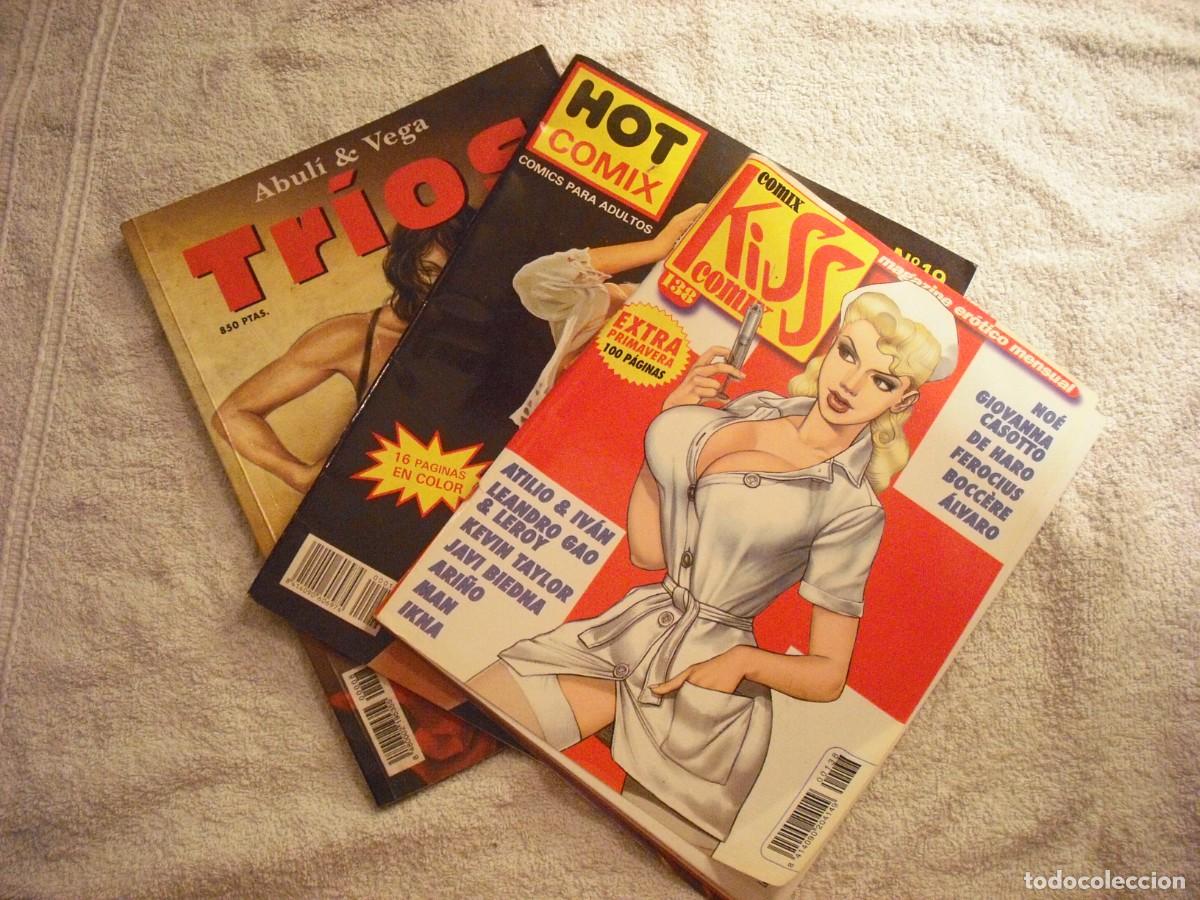 Comics: LOTE DE 3 COMICS PARA ADULTOS : HOT COMIX 19, TRIOS Y KISS 138