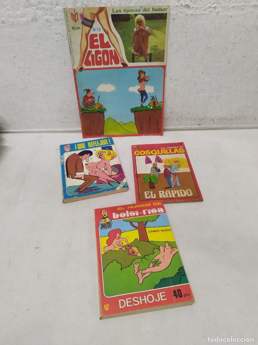 C&oacute;mics: Lote de 4 comics eroticos para adultos humor sat&iacute;rico. El ligon, cosquillas, bolsi risa.