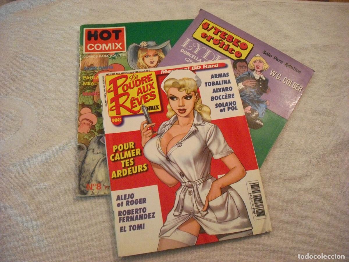 C&oacute;mics: LOTE DE 3 COMIX PARA ADULTOS : HOT COMIX , TEBEO EROTICO Y LA POUDRE AUX REVES