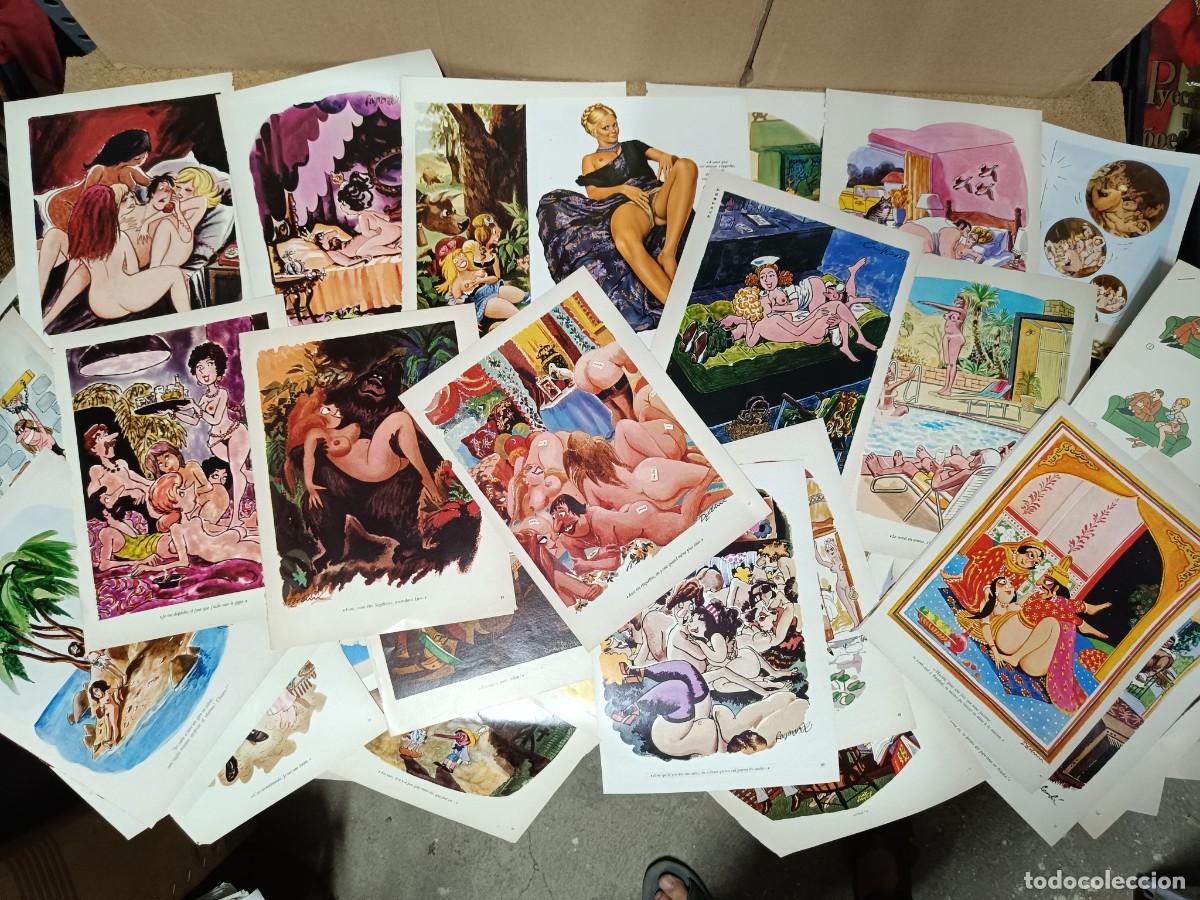 C&oacute;mics: LOTE DE 50 ANTIGUAS HOJAS, COMIC EROTICO TEBEO ADULTOS EN FRANCES, MUJERES DESNUDAS PLAYBOY P30