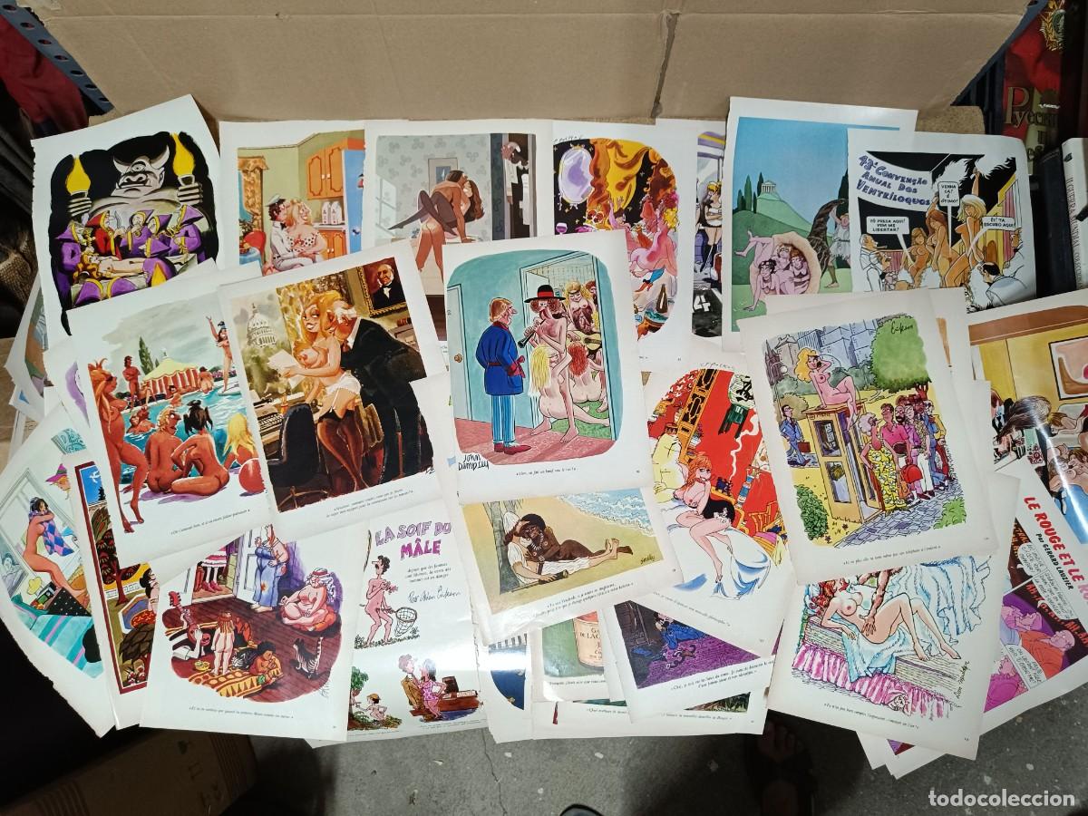 C&oacute;mics: LOTE DE 53 ANTIGUAS HOJAS, COMIC EROTICO TEBEO ADULTOS EN FRANCES, MUJERES DESNUDAS PLAYBOY P30
