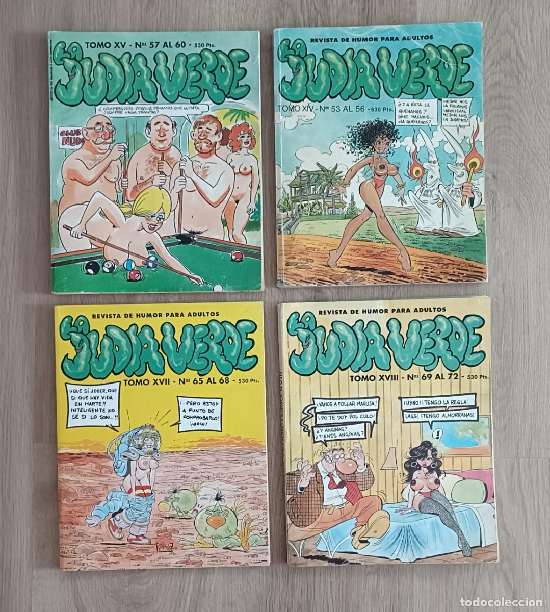 C&oacute;mics: LA JUDIA VERDE, Revista de Humor para Adultos, Lote de 4 Tomos, 16 n&uacute;meros en total, Comic Er&oacute;tico