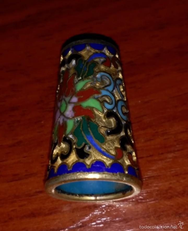 Coleccionismo de dedales: DEDAL CON BA&Ntilde;O DE ORO . CLOISONNE. - Foto 1