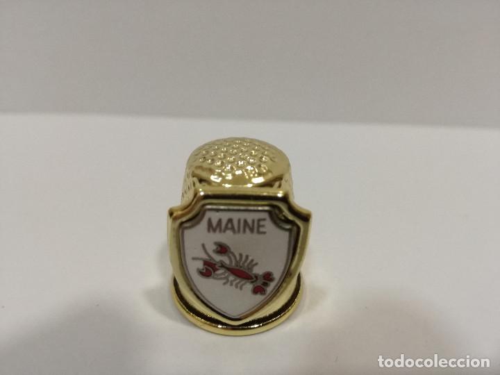 Coleccionismo de dedales: DEDAL METAL - MAINE EE.UU. - Foto 1